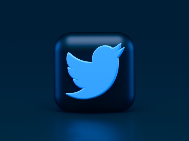 twitter logo in 3d